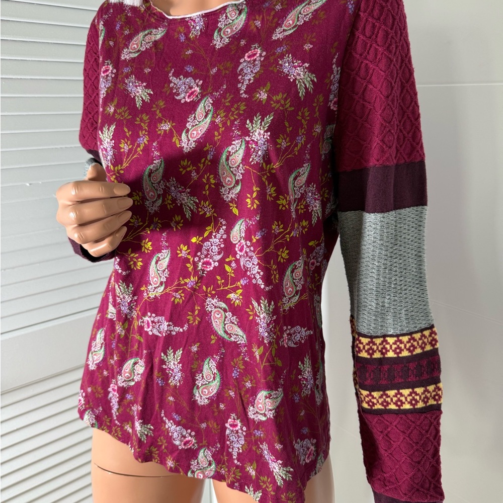 Sundance boho floral long sleeve top size large - Picture 2 of 12